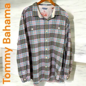 Tommy Bahama-men’s XXL flannel button down shirt. Sharp colors! New w/o tags!
